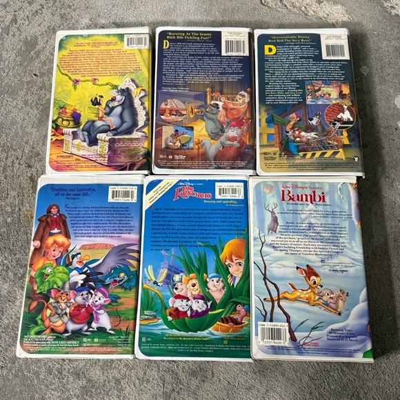 Disney Animal Classics VHS Bundle Jungle Book Bambi Aristocats - Picture 3 of 5